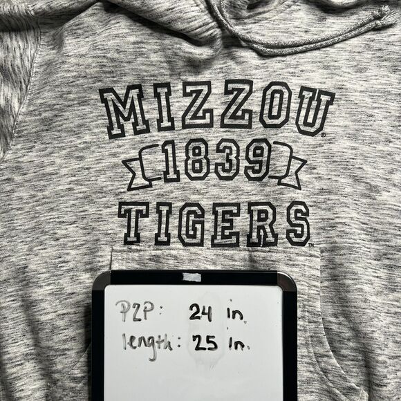 Mizzou Tigers Hoodie Men’s Medium Gray Sweatshirt University Long Sleeve - Picture 8 of 9
